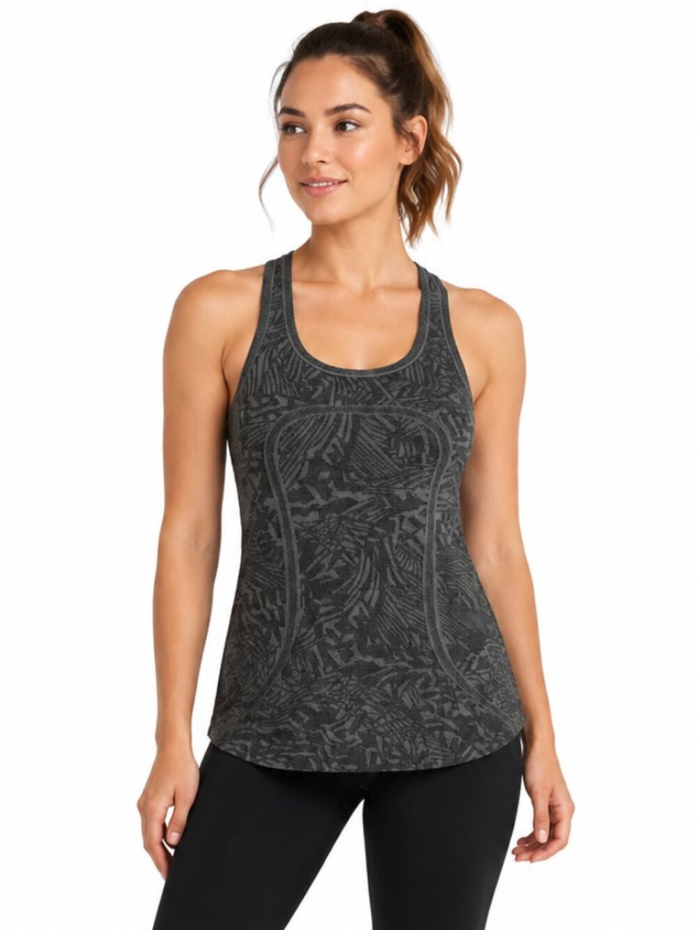 Lululemon Swiftly Tech Gray Patterned Racerback Tank Women’s Small